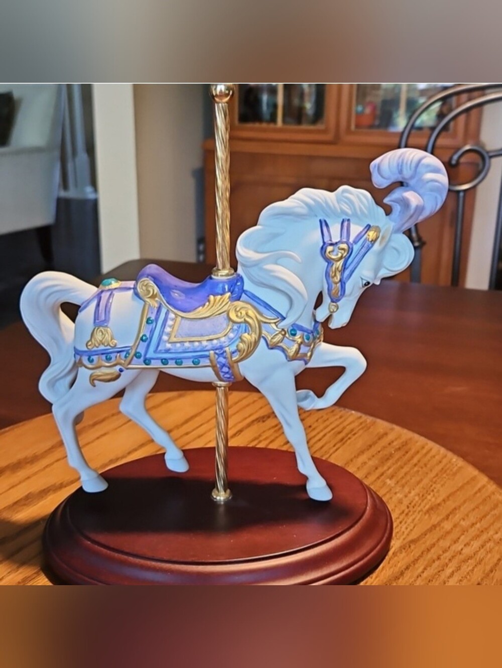 'Carousel Majesty'' Fine Porcelain White Carousel Horse Vintage